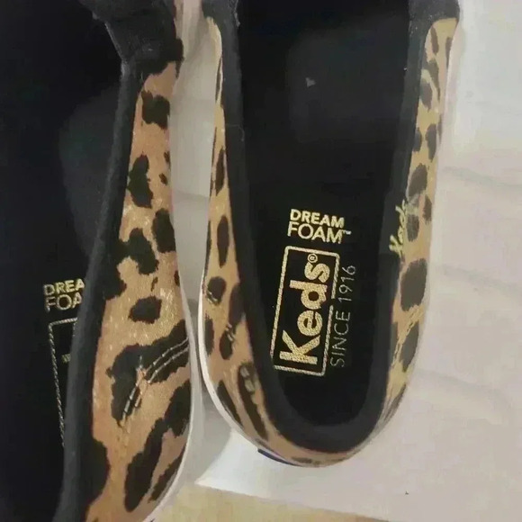 Keds Double Decker tan leopard print slip on sneakers sz 5.5 women's - Picture 3 of 6
